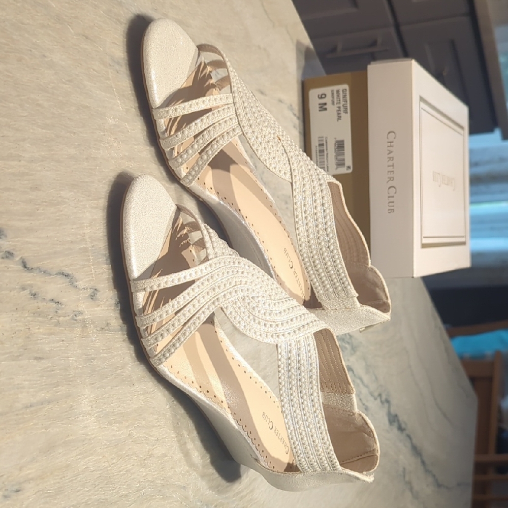 Charter Club Cream Flats Elegant Loafers